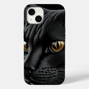 KI-Schwarze Katze mit gelben Augen Case-Mate iPhone 14 Hülle