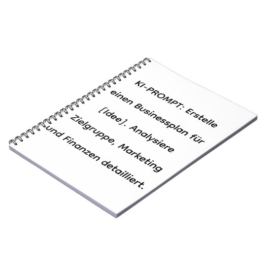 ​KI-Software-Tool: Businessplan-Generator 2026 Notizblock (Linke Seite)