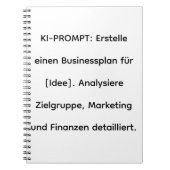 ​KI-Software-Tool: Businessplan-Generator 2026 Notizblock (Vorderseite)