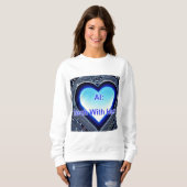 KI: Tech mit Herz Damen Weiß Sweatshirt (Vorne ganz)