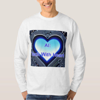 KI: Tech mit Herz Herren Langarm Weiß T-Shirt
