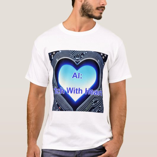 KI: Tech mit Herz Herren Weiß T-Shirt (Vorderseite)
