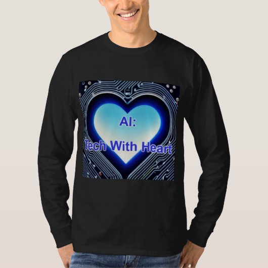 KI: Tech mit Herz Männer Langarm Schwarzes T-Shirt (Vorderseite)