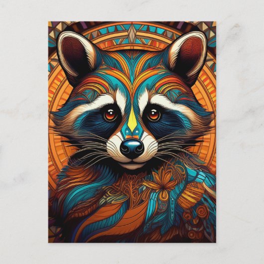 KI-Waschbären Postkarte (Vorderseite)