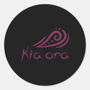 Kia Ora Hallo Welle In Maori Neuseeland Lynesian  Runder Aufkleber