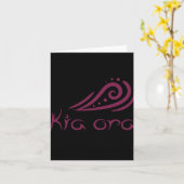 Kia Ora Hello Wave In Maori New Zealand Lynesian  Karte (Gelbe Blume)