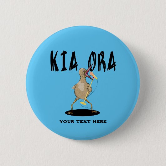 Kia ora Kiwi Maori Greeting Button (Vorderseite)