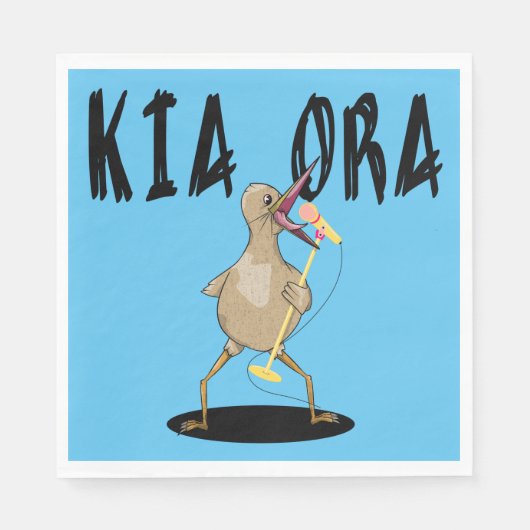 Kia ora Kiwi Maori Greeting Serviette (Vorderseite)