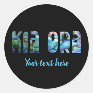 KIA ORA KIWI PAUA ROUND STICKER