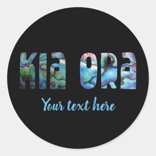 KIA ORA KIWI PAUA ROUND STICKER (Vorderseite)
