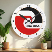Kia Ora & Maori Flag Neuseeland Mode /Design Runde Wanduhr