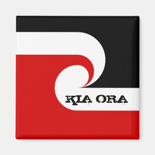 Kia Ora & Maori Flag, Neuseeland / Sport, Rugby Magnet