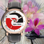 Kia Ora & Maori Flag watch, New Zealand fashion Armbanduhr<br><div class="desc">Watch: Kia Ora & Maori Fahne - Ethno-Symbol & National Maori Flag von Neuseeland (Tino Rangatiratanga) - Liebe mein Land,  Mütter Tag,  Reise,  Urlaub,  Patrioten / Sportfans (Rugby World)</div>