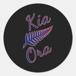 Kia Ora Maori Gruß Neuseeland Prix Silver Fe Runder Aufkleber