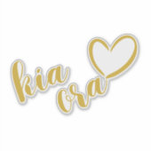 KIA ORA MAORI SPRACHE GREETGOLD SCRIPT HERZ AUFKLEBER (Vorderseite)