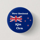 Kia Ora & Neuseeland Flaggenmode / Neuseeland Button (Vorderseite)