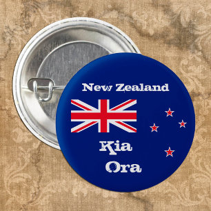 Kia Ora & Neuseeland Flaggenmode / Neuseeland Button