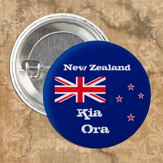 Kia Ora & Neuseeland Flaggenmode / Neuseeland Button