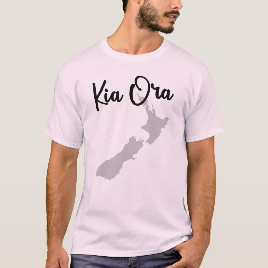 Kia Ora - Neuseeland Karte T-Shirt (Vorderseite)