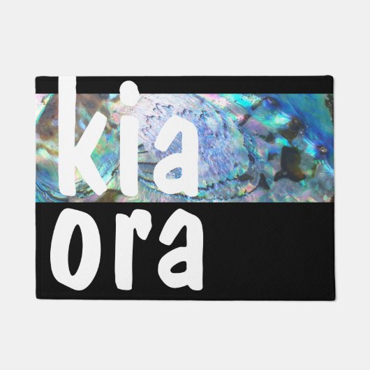 KIA ORA NEW ZEALAND PAUA BLACK MAORI NZ KIWI FUßMATTE (Vorderseite)