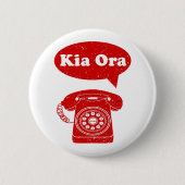 Kia Ora Te Reo Maori Language Retro Telefon Button (Vorderseite)
