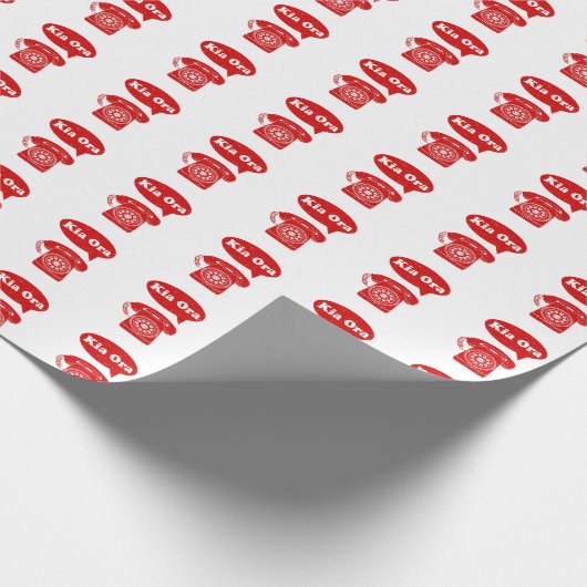 Kia Ora Te Reo Maori Language Retro Telefon Geschenkpapier (Ecke)