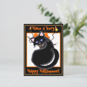 Kiara Toon Kitty Black Cat mit Tree Postcard2 Postkarte (Stehend Vorderseite)