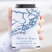 Kiawah Island Map Elegant Navy Blue Gastgeschenk H Dosenkühler