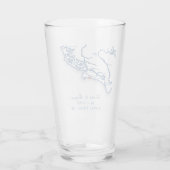 Kiawah Island Map Elegant Navy Blue Gastgeschenk H Glas (Rückseite)