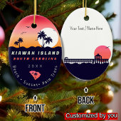 Kiawah Island Pier SC Retro Sunset Souvenirs 80er Keramik Ornament