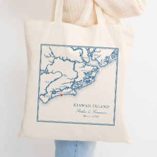 Kiawah Island SC Navy Blaues Hochzeitsgeschenk Wil Tragetasche