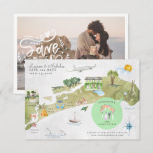 Kiawah Island Wedding Itinerary Map Einladung
