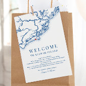 Kiawah Island Wedding Welcome Itinerary Navy Blue Dankeskarte