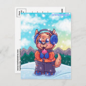 Kiba's Snowy Day Postcard Postkarte (Vorne/Hinten)