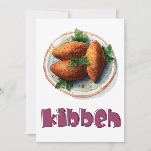 Kibbeh Mediterrane gesunde Lebensmittel ك ب ة م ق  Einladung (Vorderseite)