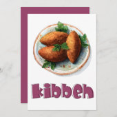 Kibbeh Mediterrane gesunde Lebensmittel ك ب ة م ق  Einladung (Vorne/Hinten)
