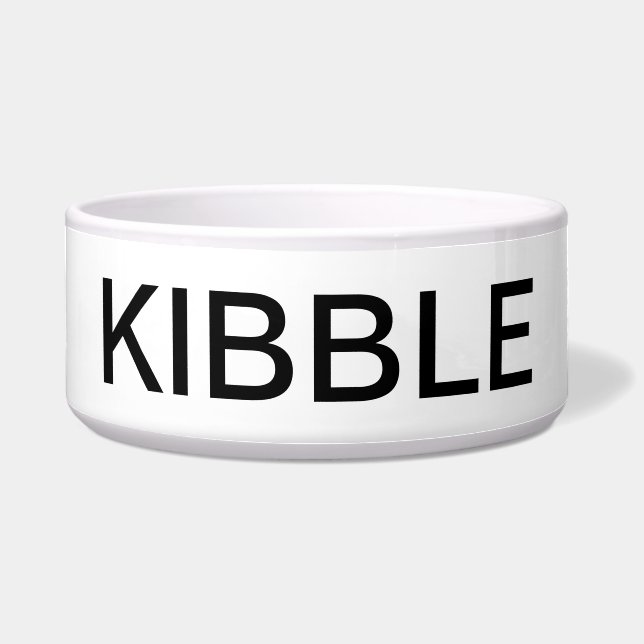 "KIBBLE" Bold Typografy Pet Bowl - Modern Napf (Vorderseite)