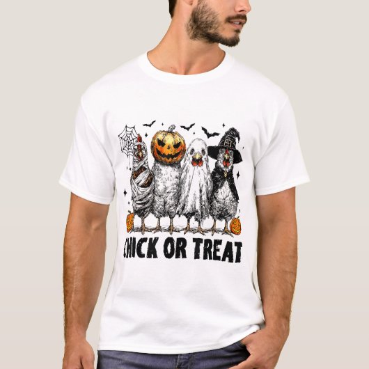 Kiche oder Leckerei Halloween, Hexenhühnchen T-Shirt (Vorderseite)