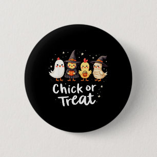 Kiche oder Leckerei Niedliches Halloween-Hühnerkos Button