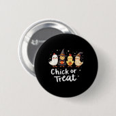 Kiche oder Leckerei Niedliches Halloween-Hühnerkos Button (Vorne & Hinten)