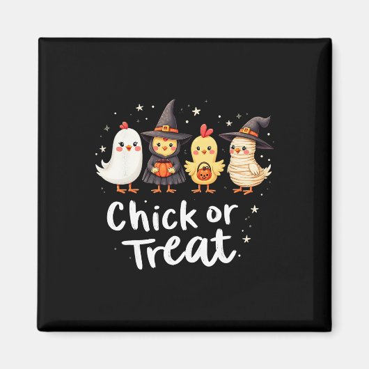 Kiche oder Leckerei Niedliches Halloween-Hühnerkos Magnet (Vorne)