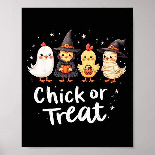 Kiche oder Leckerei Niedliches Halloween-Hühnerkos Poster (Vorne)
