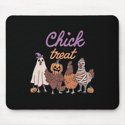 Kiche oder Leckerei Witziges Halloween für Hühner Mousepad (Vorne)