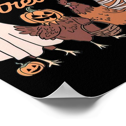 Kiche oder Leckerei Witziges Halloween für Hühner Poster (Ecke)