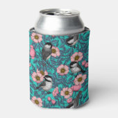 Kichererbsen in freier Rose, rosa und blau Dosenkühler (Kanne Vorderseite)