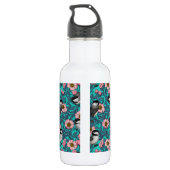 Kichererbsen in freier Rose, rosa und blau Edelstahlflasche (Rückseite)