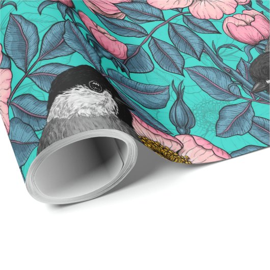 Kichererbsen in freier Rose, rosa und blau Geschenkpapier (Rolleneckpunkt)