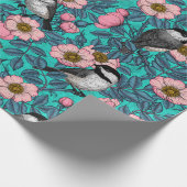 Kichererbsen in freier Rose, rosa und blau Geschenkpapier (Ecke)