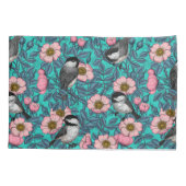 Kichererbsen in freier Rose, rosa und blau Kissenbezug (Rückseite)