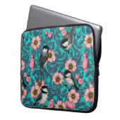 Kichererbsen in freier Rose, rosa und blau Laptopschutzhülle (Vorderseite Links)